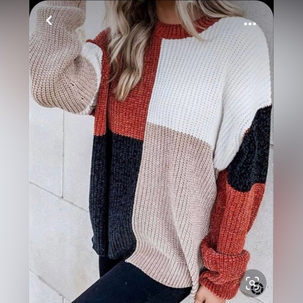 Pink Lily Color-Block Knit Sweater